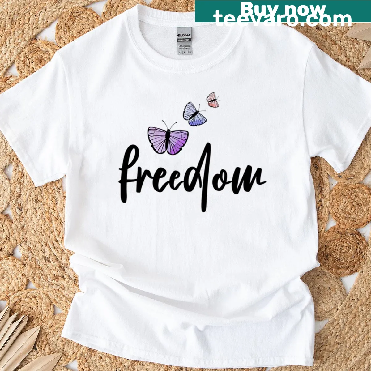 Butterfly graphic T-shirt symbolizing freedom and transformation — on a men's t-shirt
