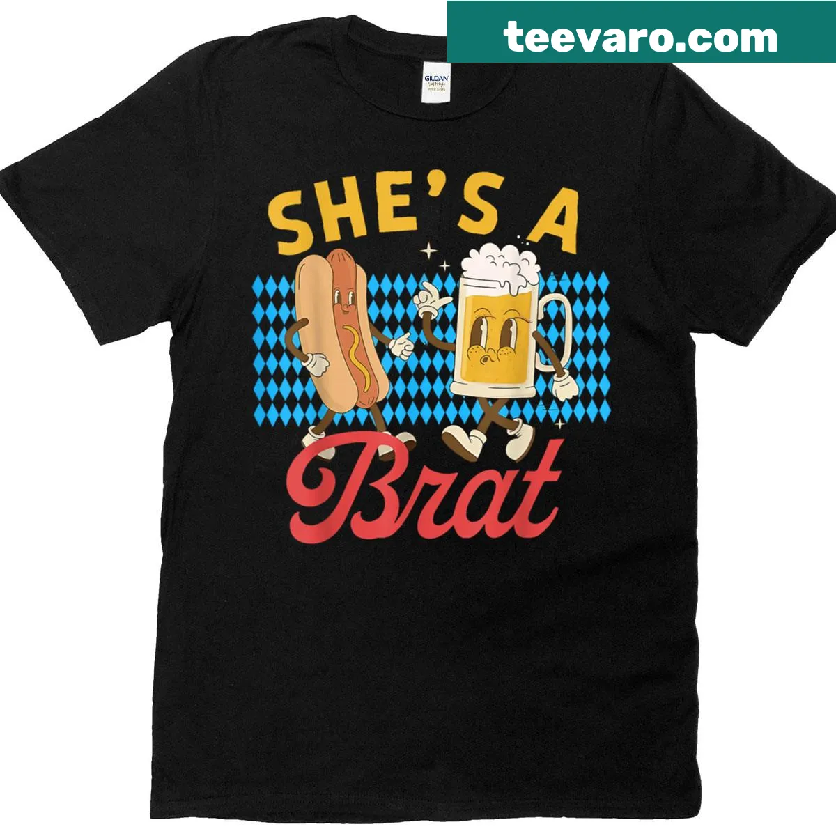 Couple's funny t-shirt for Oktoberfest with humorous phrases — on a men's t-shirt