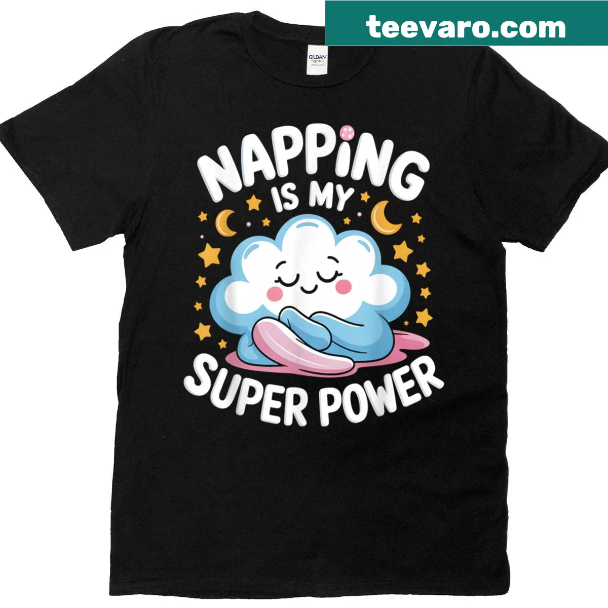 Funny graphic t-shirt about sleeping and napping — on a men's t-shirt