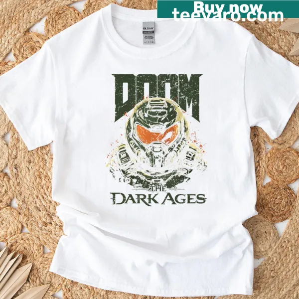Vintage-style T-shirt with a funny demon action gaming graphic