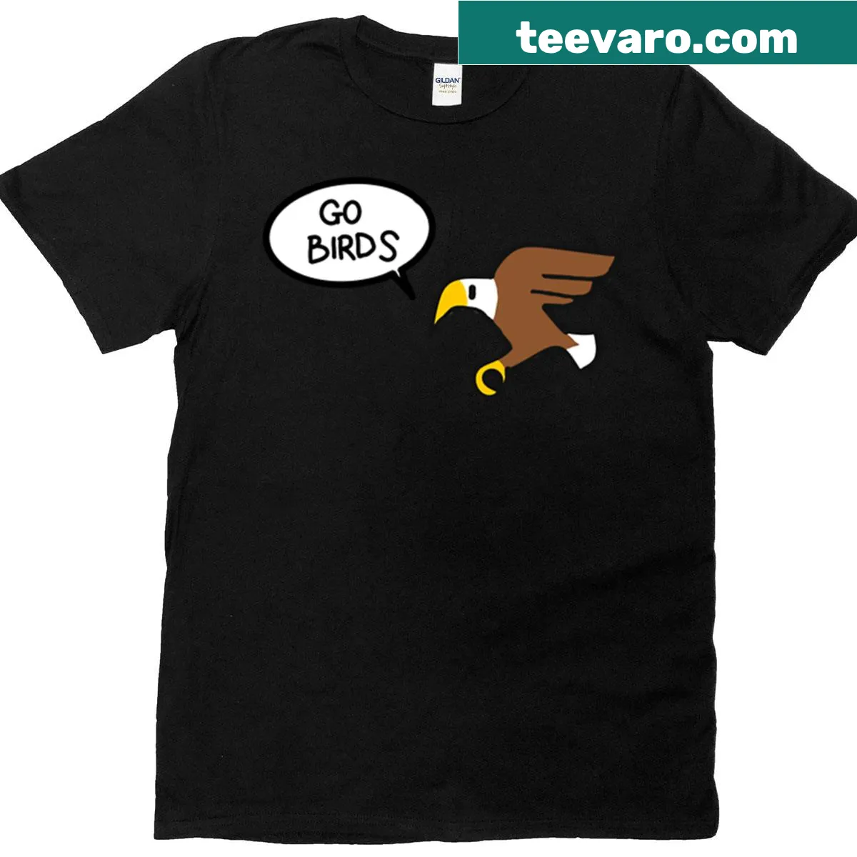Go Birds graphic t-shirt celebrating football spirit — on a men's t-shirt