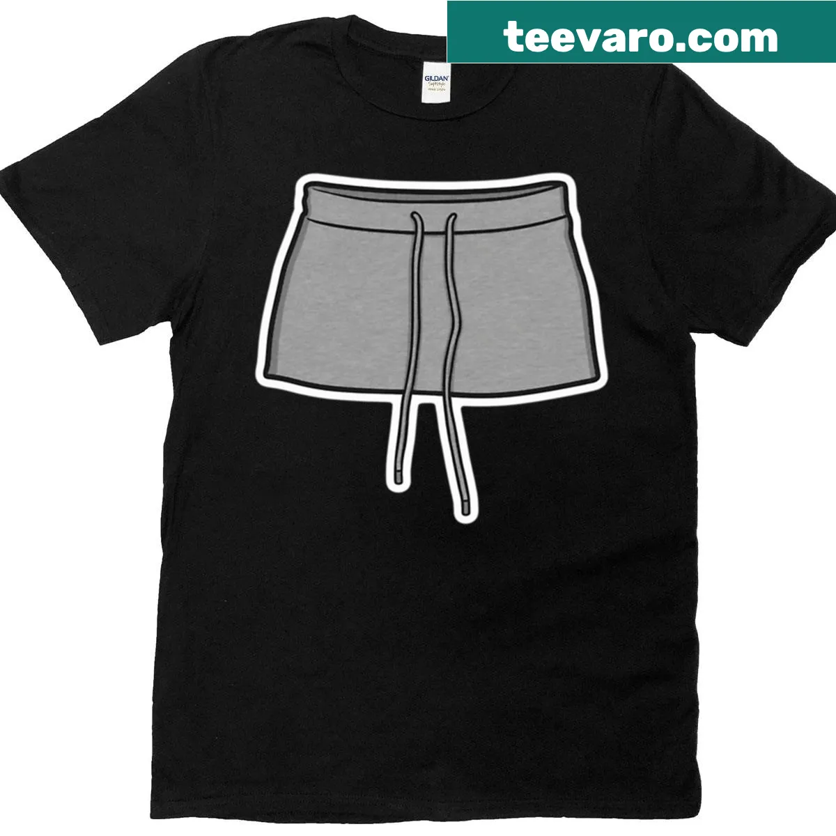 Cartoon sticker of a gray mini skirt on a t-shirt — on a men's t-shirt