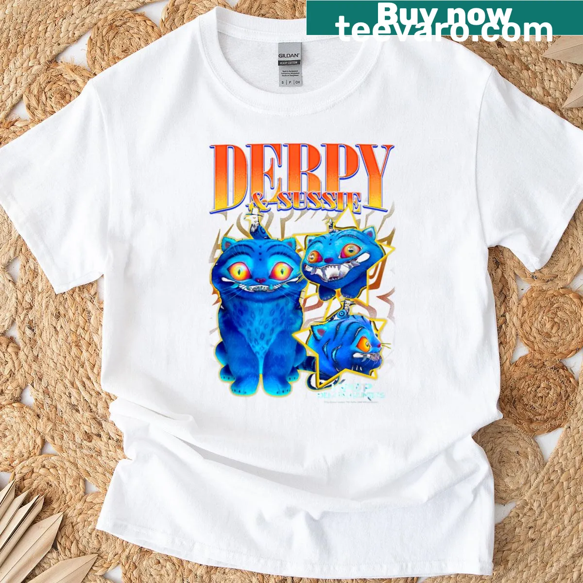 Y2K style Halloween shirt featuring derpy characters in a playful design — on a men's t-shirt