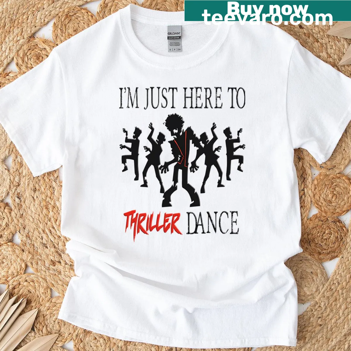 Funny zombie dancer graphic t-shirt — on a men's t-shirt