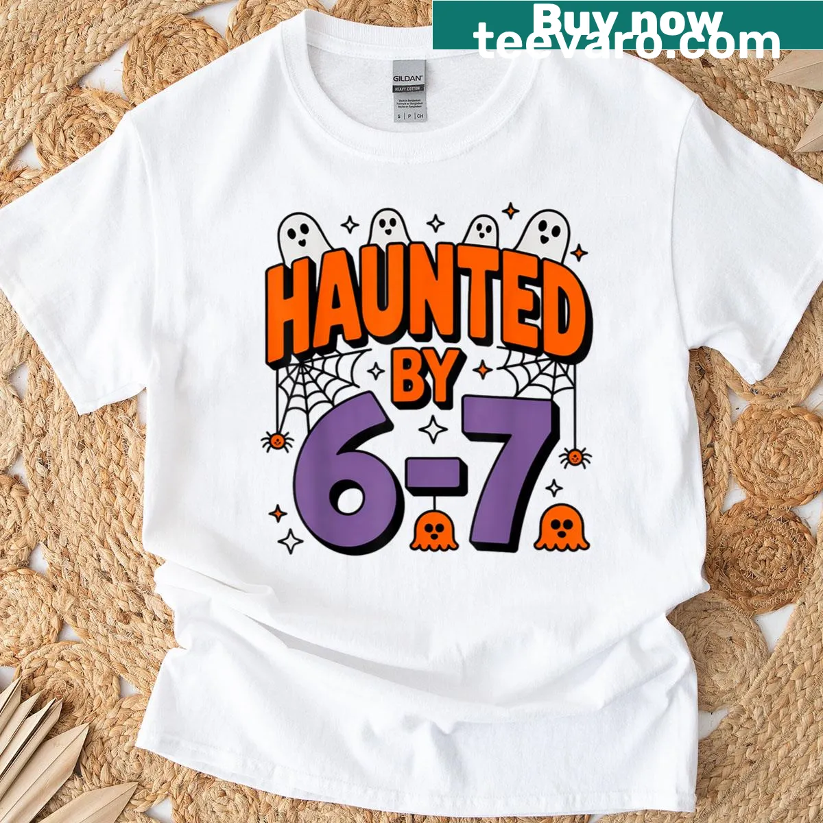 Vintage distressed haunted graphic t-shirt — on a men's t-shirt