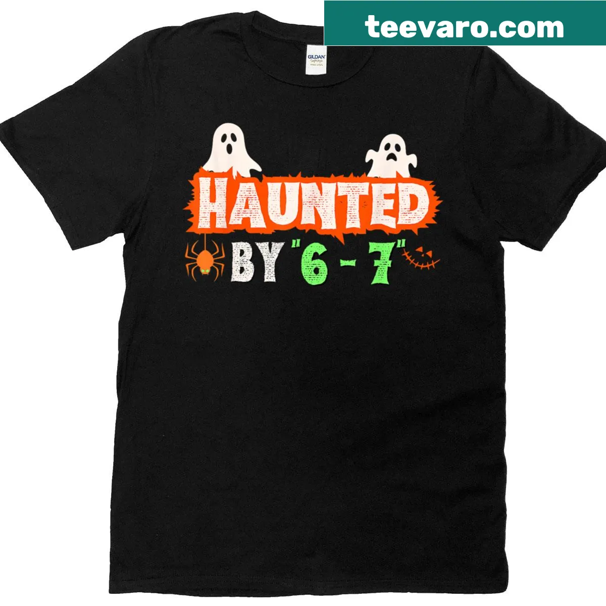 Spooky ghost-themed Halloween t-shirt design — on a men's t-shirt