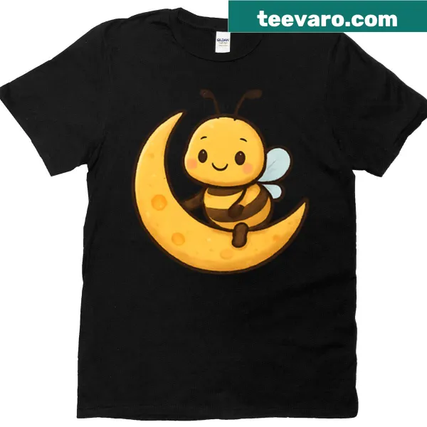 Cute T-shirt featuring a bee illustration celebrating a honey moon