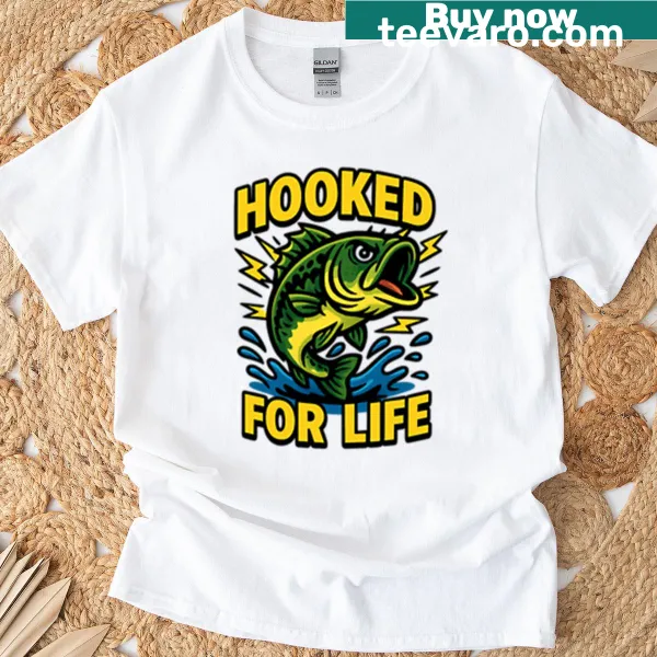 Cartoon graphic t-shirt featuring a bold bass design