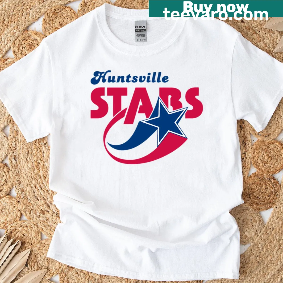 Hunts Star2 Tee with playful typography for sports fans — on a men's t-shirt