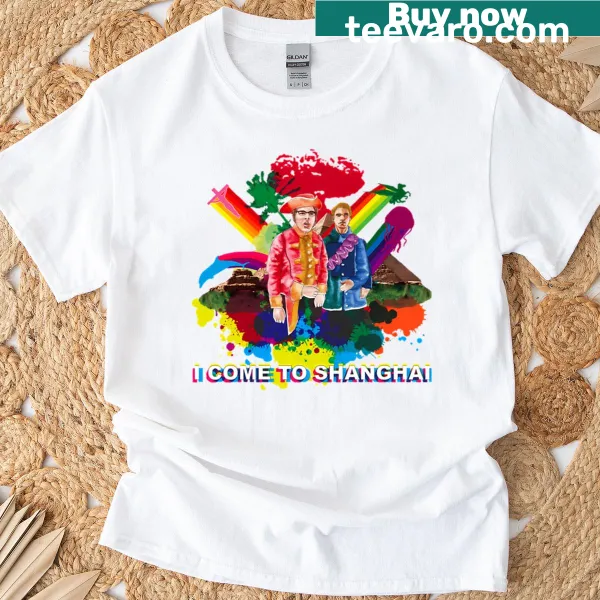 Graphic tee featuring 'I Come To Shanghai' text