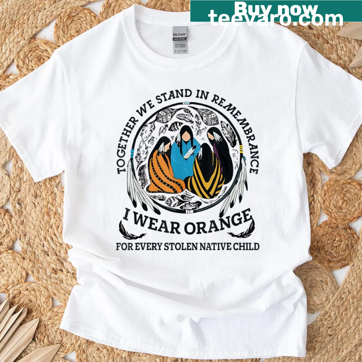 T-shirt with impactful phrase for Indigenous awareness — on a men's t-shirt