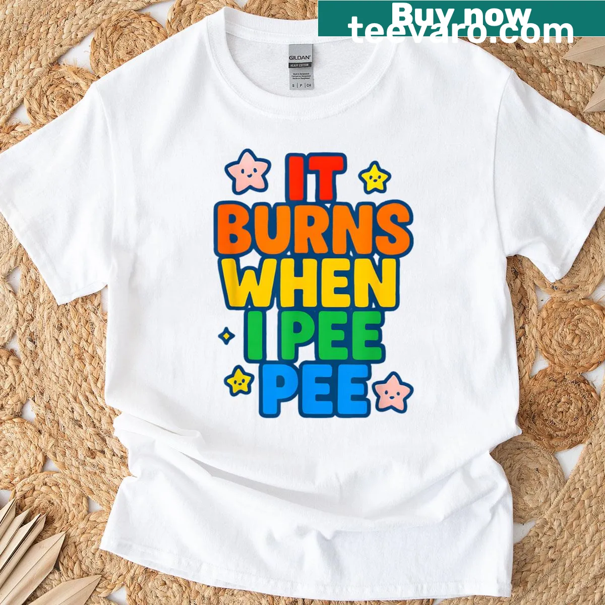Funny women's t-shirt with humorous text about an embarrassing situation — on a men's t-shirt