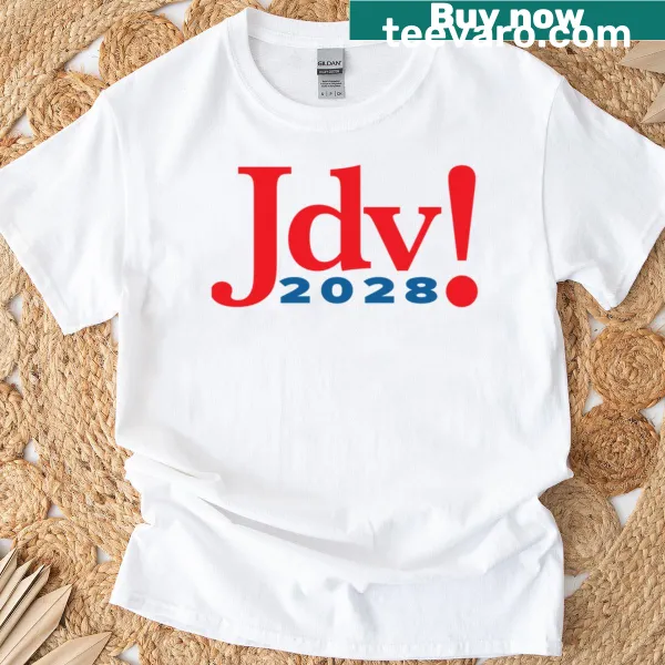 Stylized graphic tee featuring 'Jdv 2028' text.