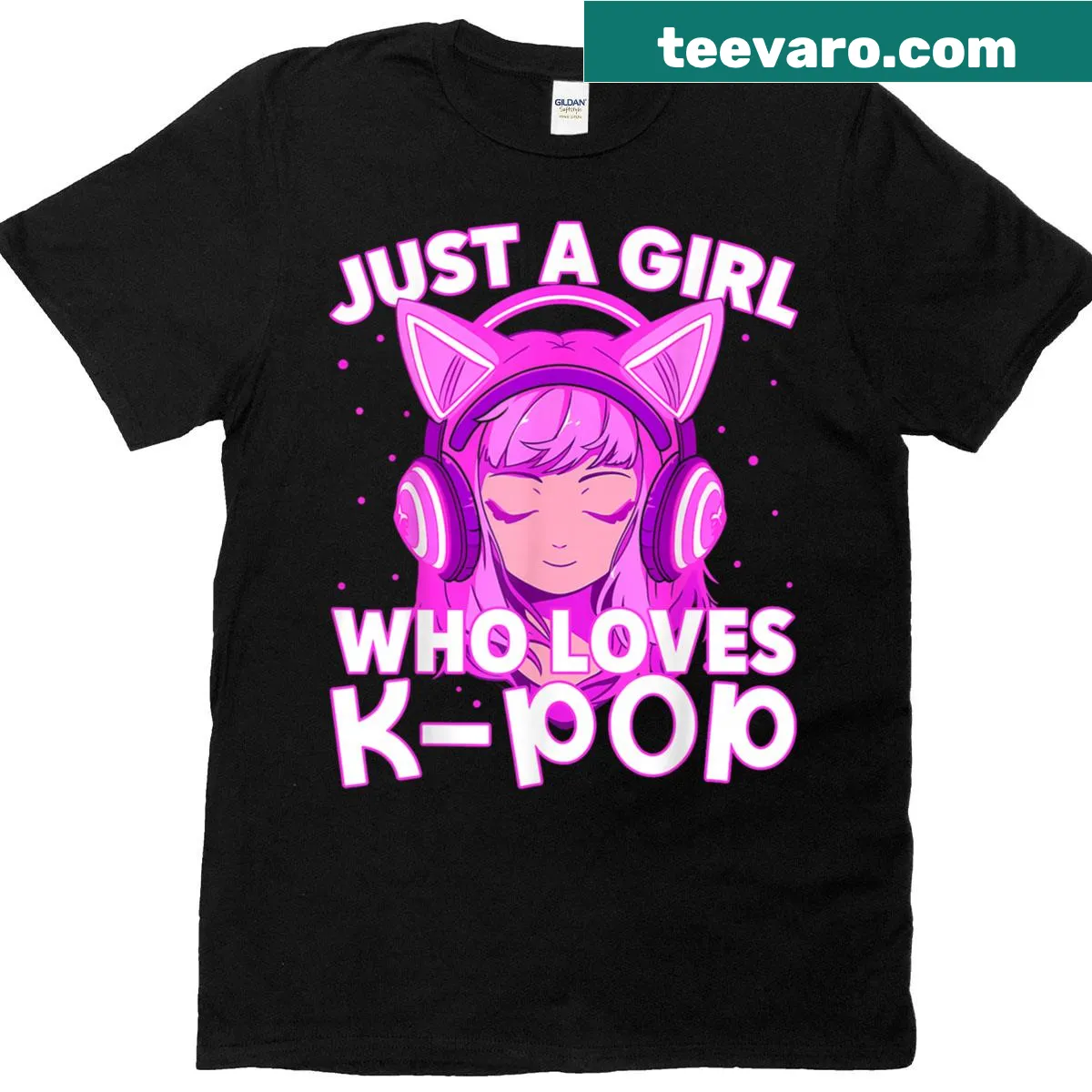 Playful K-pop love graphic tee for girls celebrating Korean music — on a men's t-shirt
