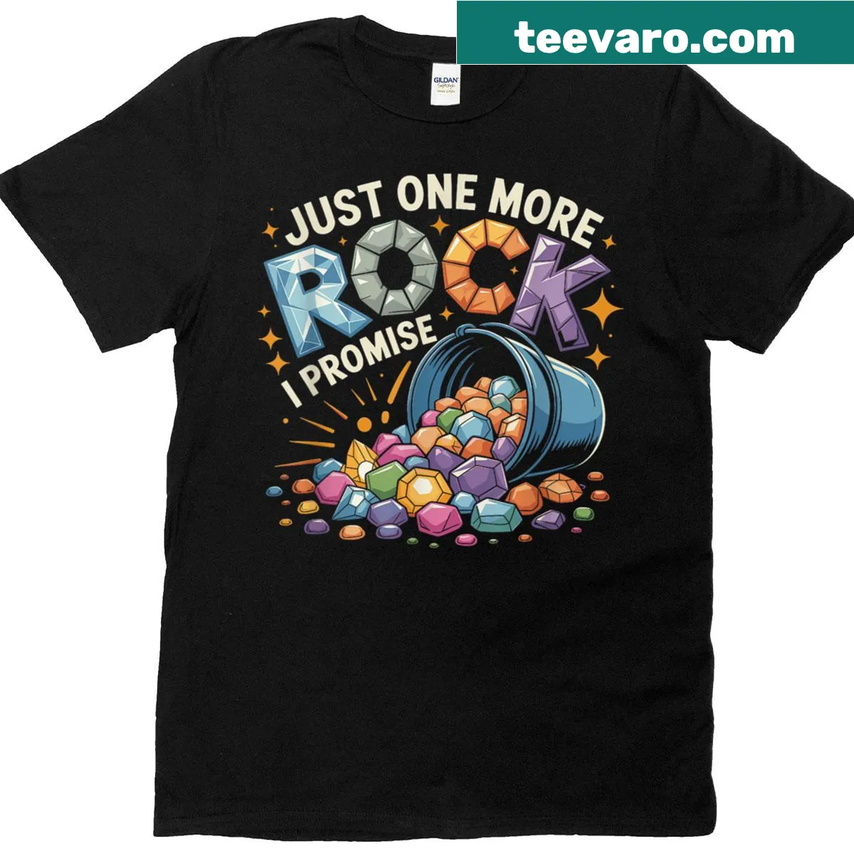 Funny t-shirt with text about collecting rocks for enthusiasts — on a men's t-shirt
