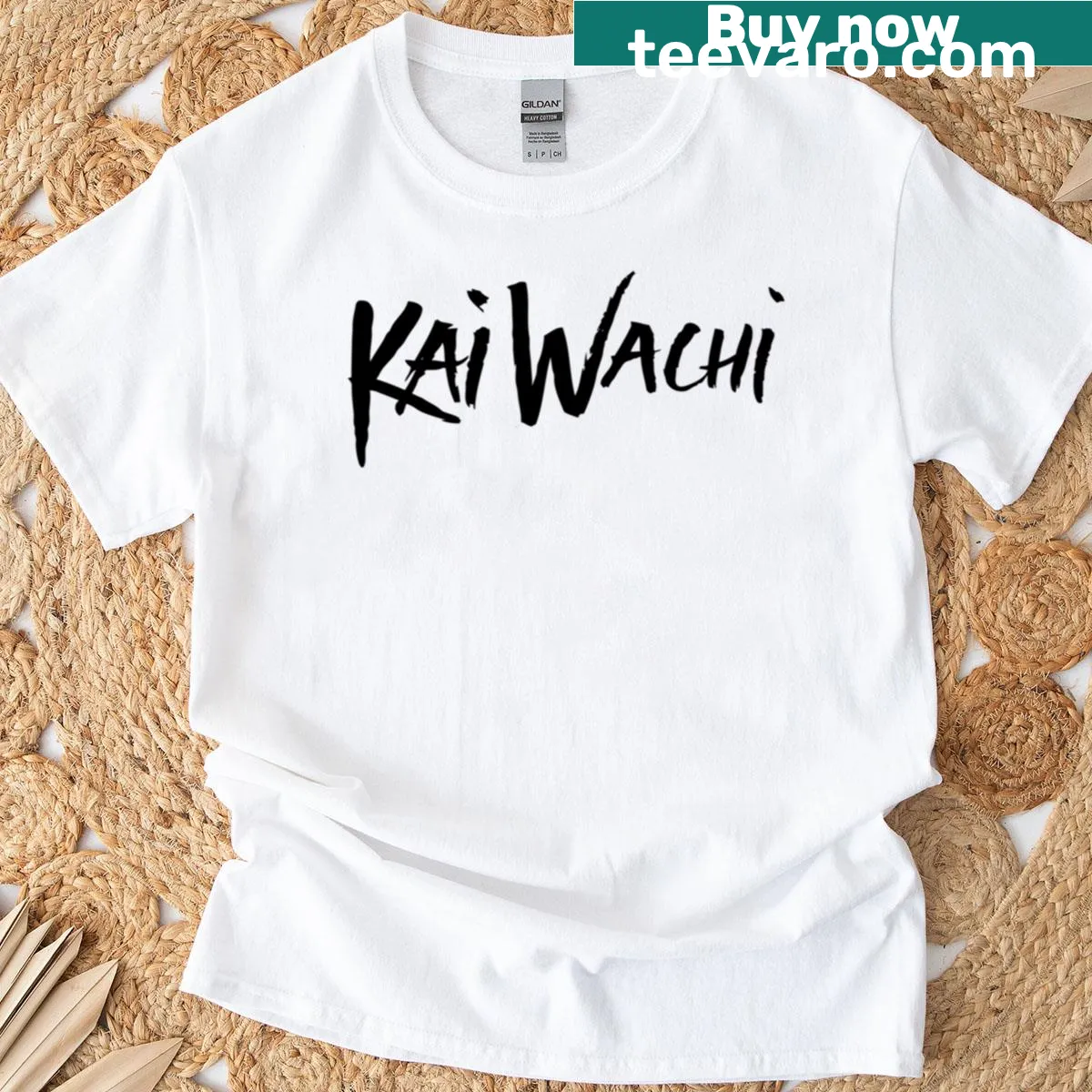 Oversized t-shirt with Kai Wachi logo design — on a men's t-shirt