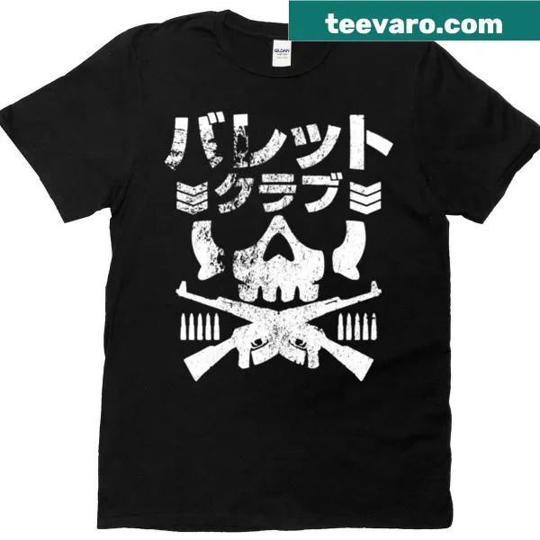 Bold katakana graphic for Bullet Club on t-shirt