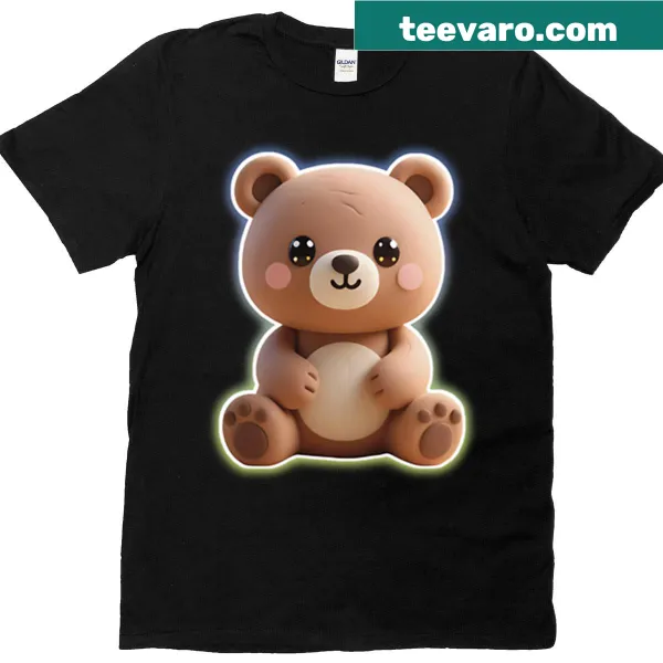 Adorable kawaii teddy bear graphic on a t-shirt