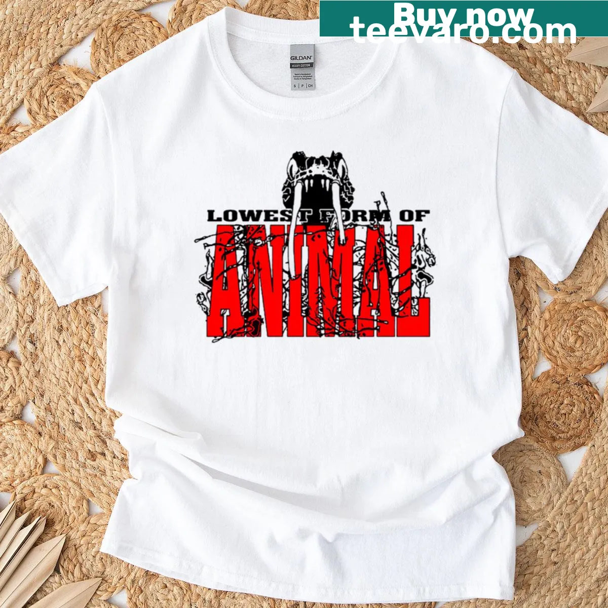 Illustrated T-shirt featuring Kublai Khan in a playful style. — on a men's t-shirt
