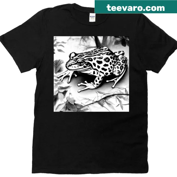 T-shirt featuring a charming illustration of a leopard frog