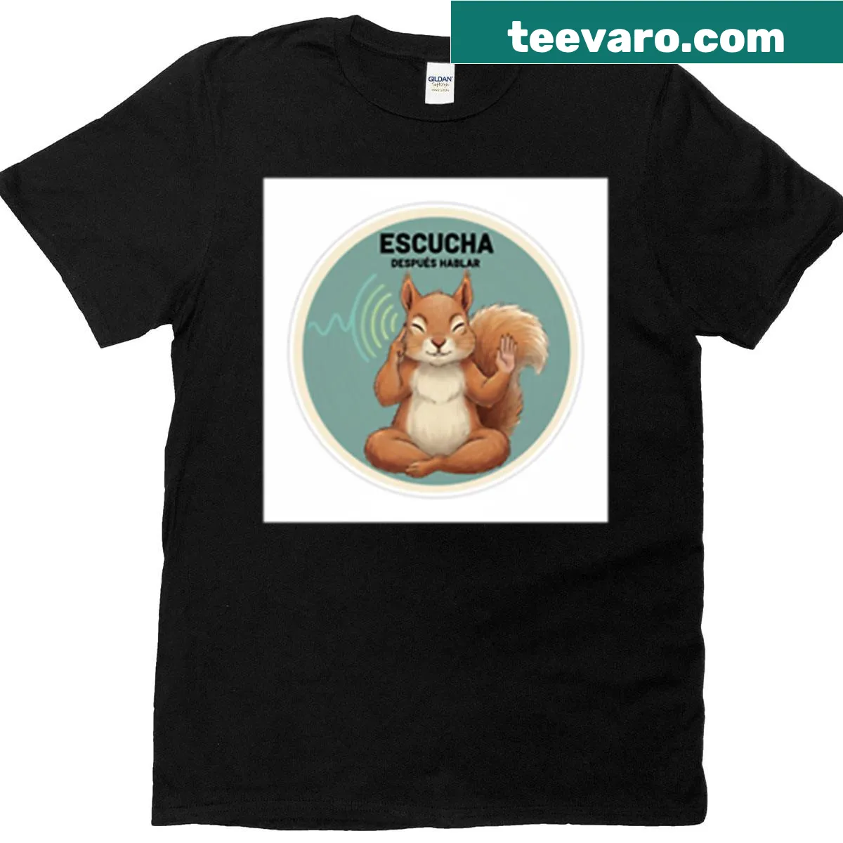 Minimalist T-shirt with the phrase 'Listen Then Speak'. — on a men's t-shirt