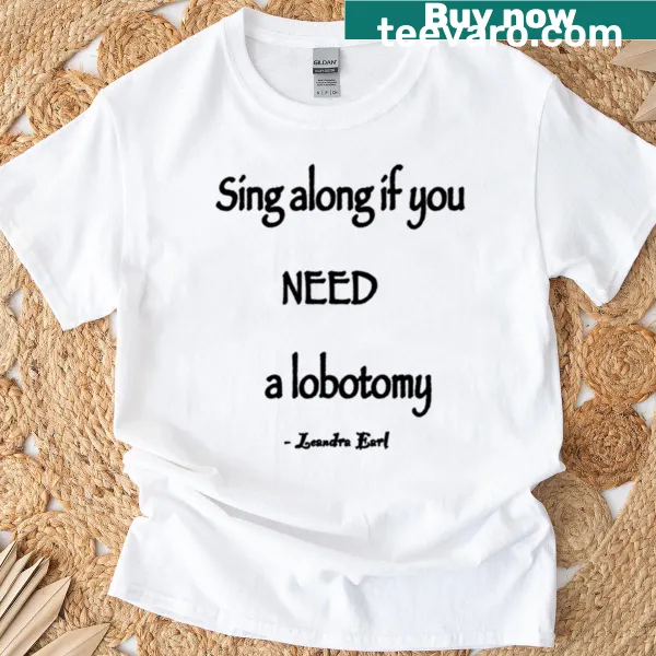 Bold design referencing lobotomy on a T-shirt
