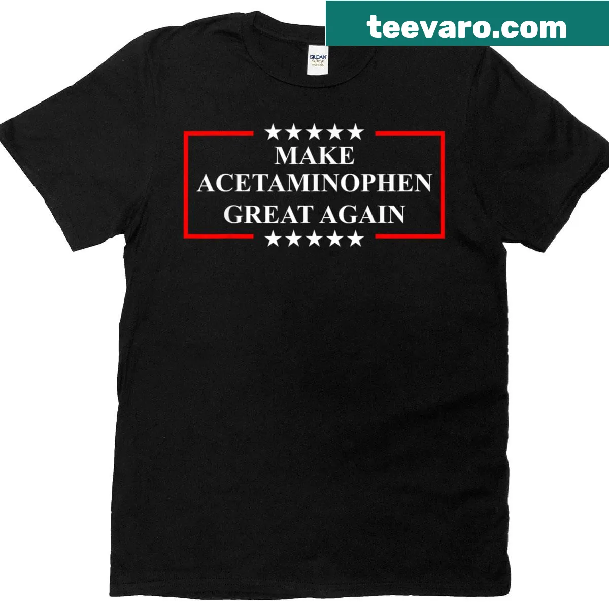 Funny T-shirt featuring a pun about acetaminophen and ADHD. — on a men's t-shirt