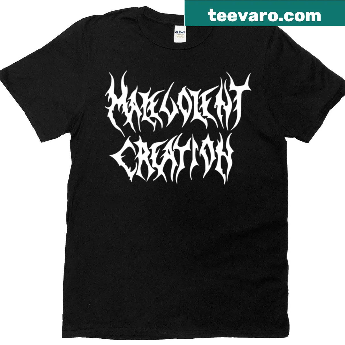 Malevolent Creation logo t-shirt in minimalist design — on a men's t-shirt