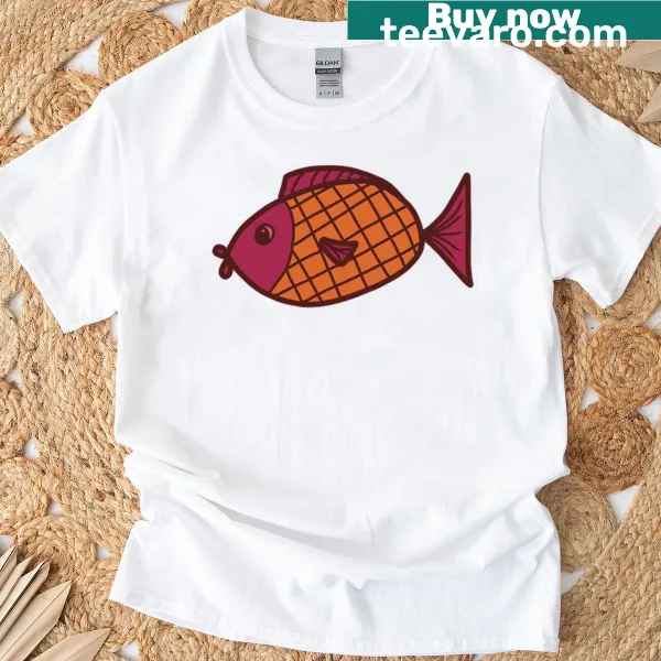 Humorous fish graphic with lips on a T-shirt