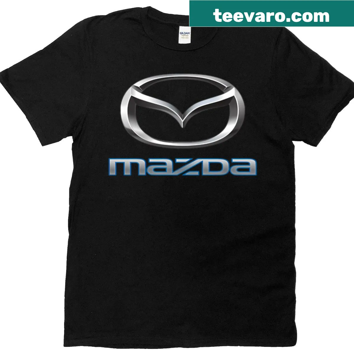 Mazda logo on oversized t-shirt — on a men's t-shirt