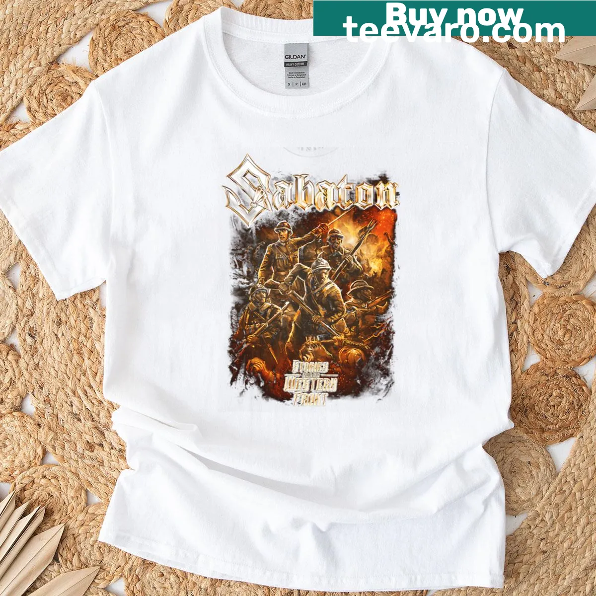 Distressed vintage music logo on a T-shirt — on a men's t-shirt