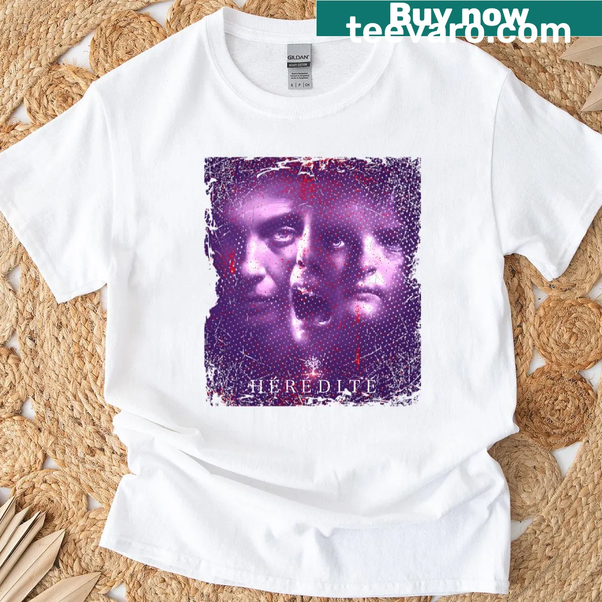 Vintage 90s horror tee with a dark logo design — on a men's t-shirt
