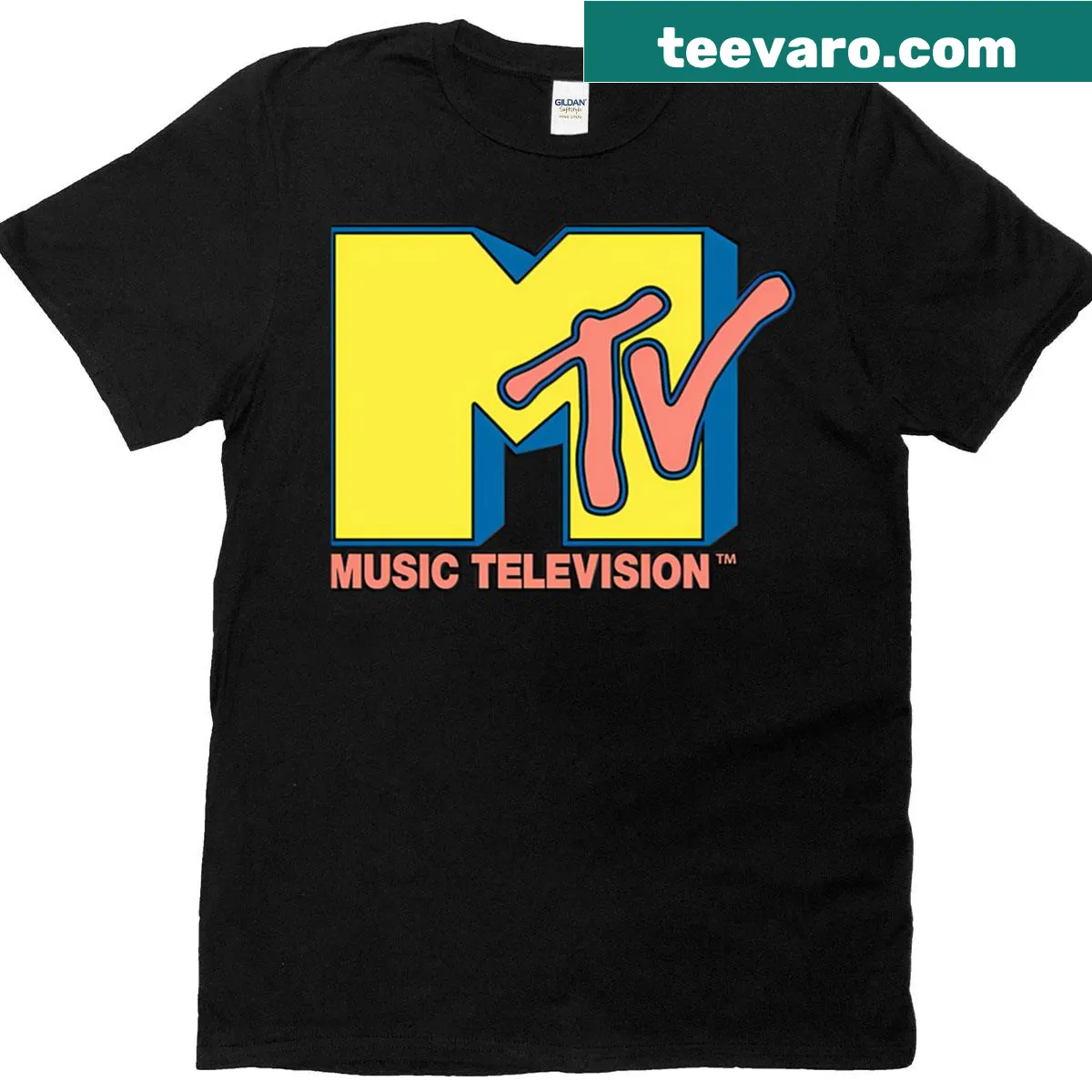 T-shirt featuring the MTV logo in pop art style. — on a men's t-shirt