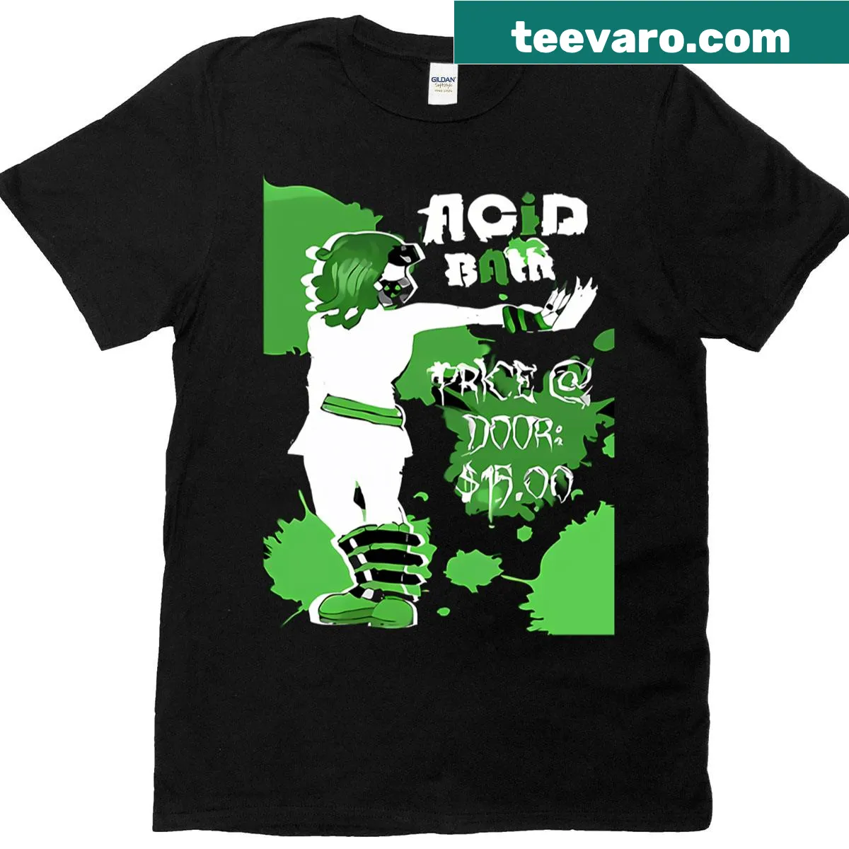Funny vintage metal band album logo T-shirt — on a men's t-shirt