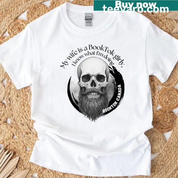 Cute typography T-shirt with 'My Wife Is A Booktok' text design