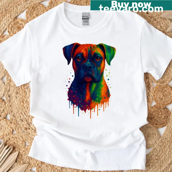 Portrait design of a boxer dog on a T-shirt