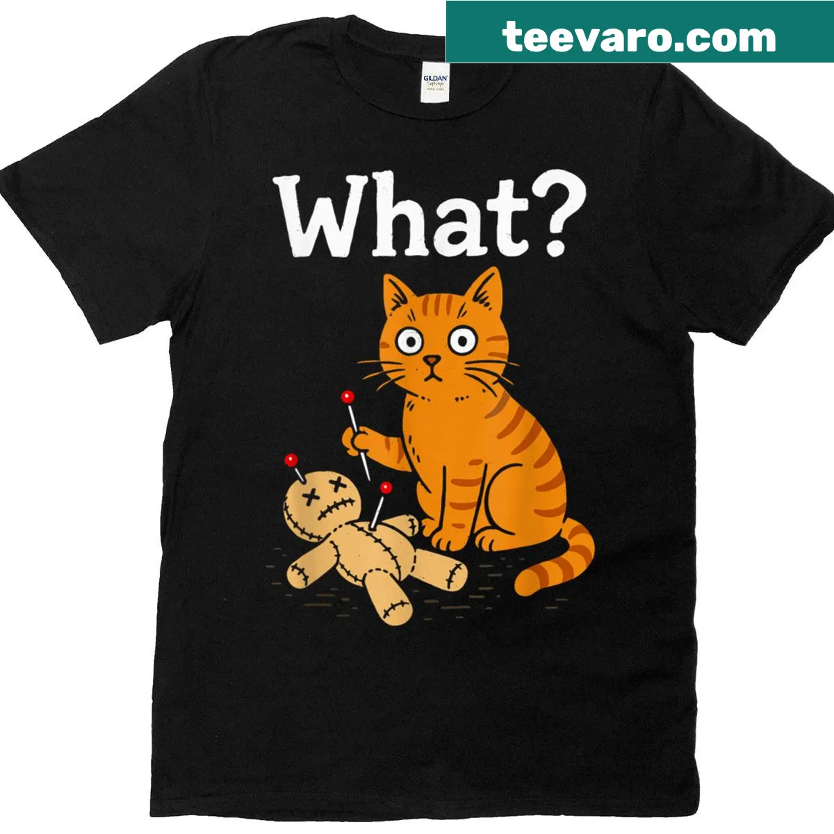 Funny cat-themed T-shirt with quirky graphic design — on a men's t-shirt