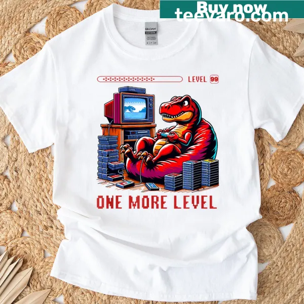 Funny One More Level gaming t-shirt for teens