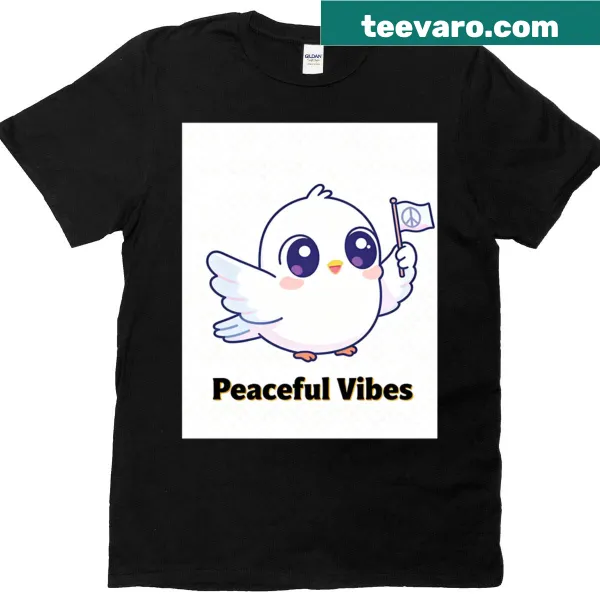 Cute bird illustration t-shirt radiating peaceful vibes