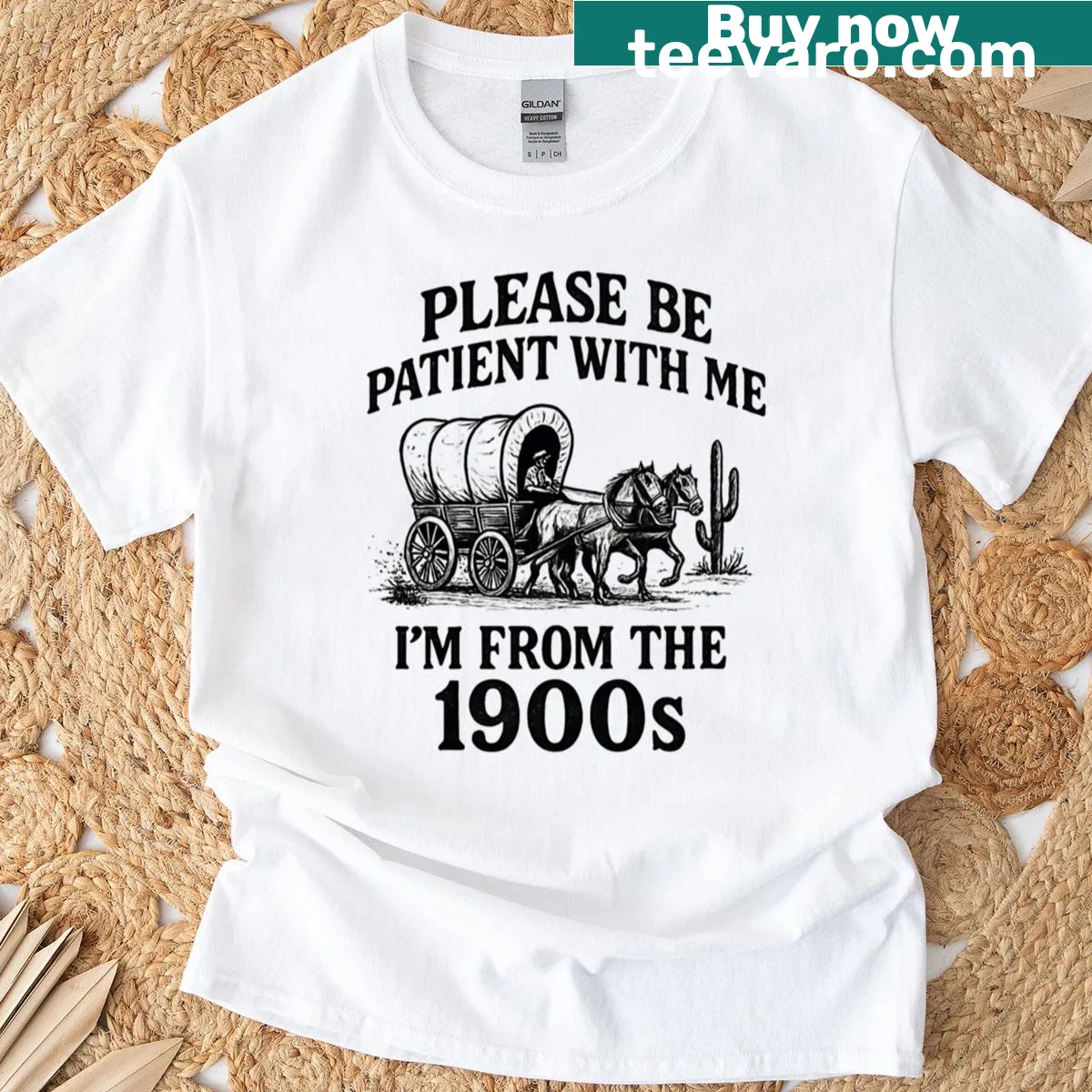Funny t-shirt with the phrase about being from the 1900s — on a men's t-shirt
