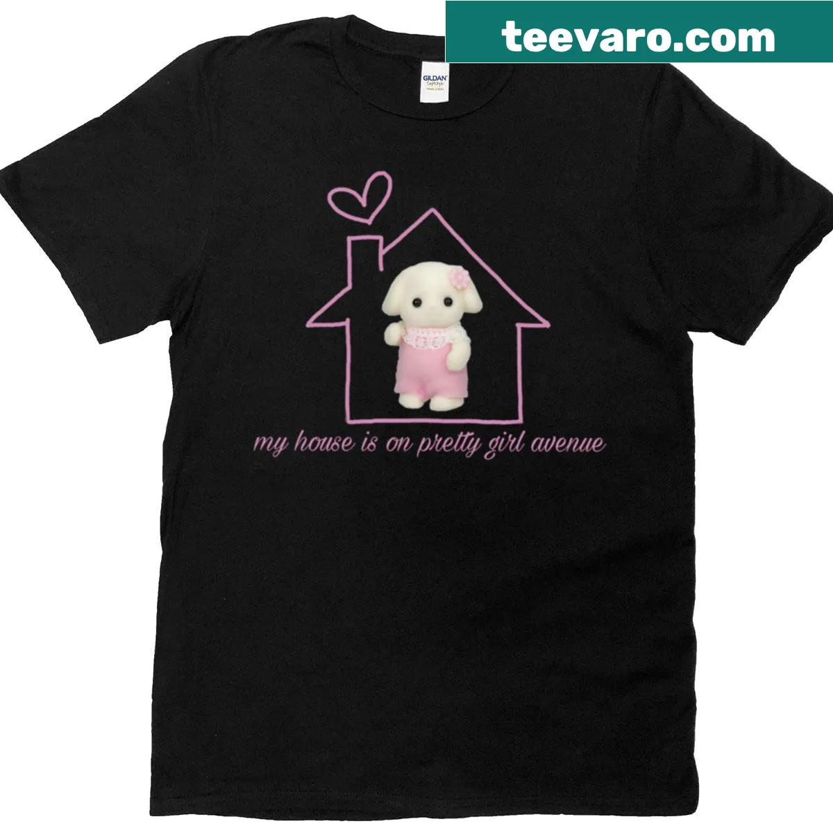 T-shirt featuring adorable Calico Critters illustrations — on a men's t-shirt