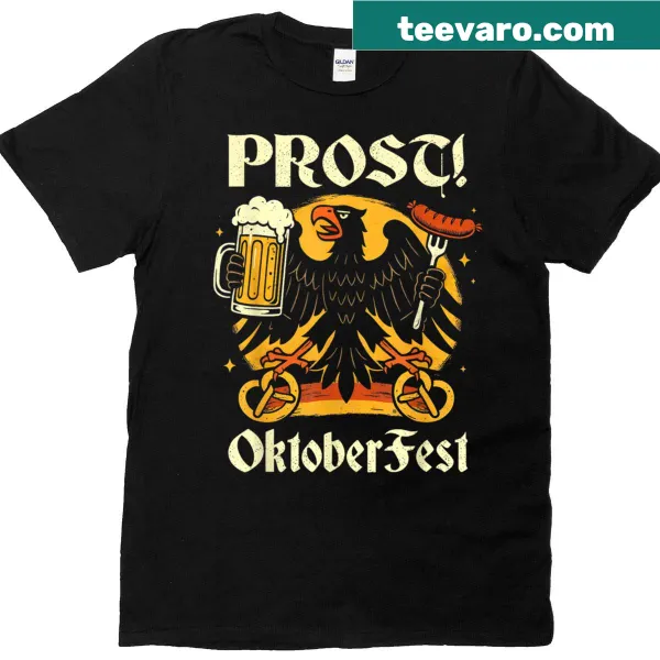 German eagle holding beer and sausage design on t-shirt