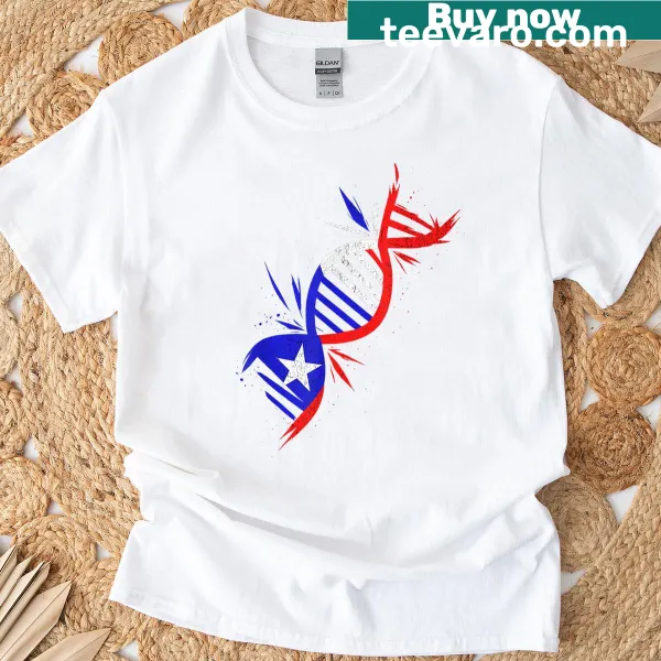 Puerto Rico flag DNA design t-shirt