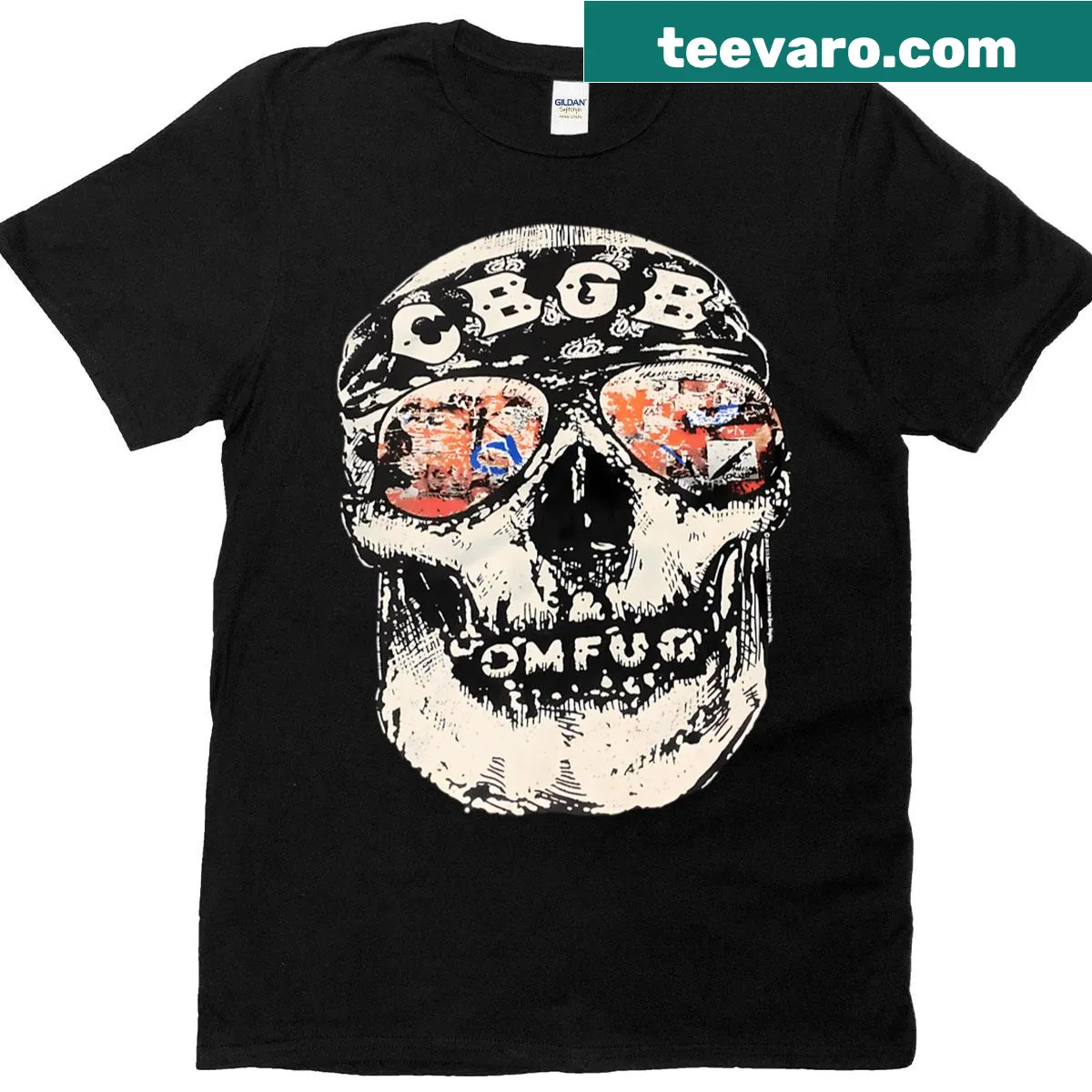 Vintage punk logo t-shirt inspired by 2000s music scene — on a men's t-shirt