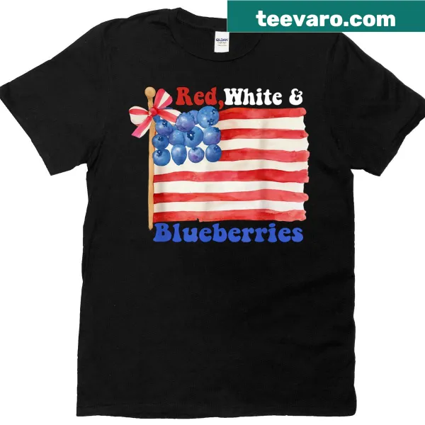 T-shirt featuring a playful graphic of red, white, and blueberries