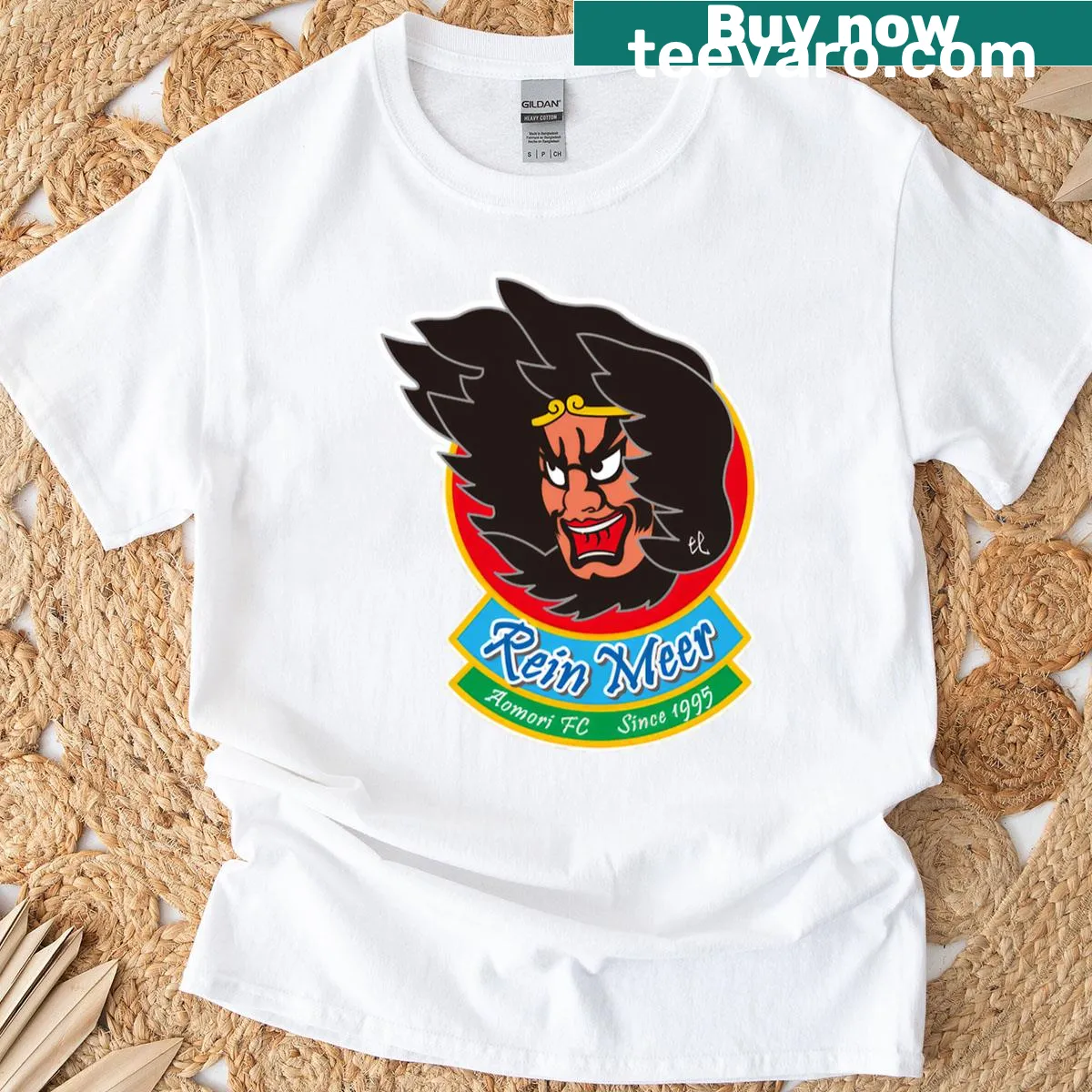 Crest logo of Reinmeer Aomori FC on t-shirt — on a men's t-shirt