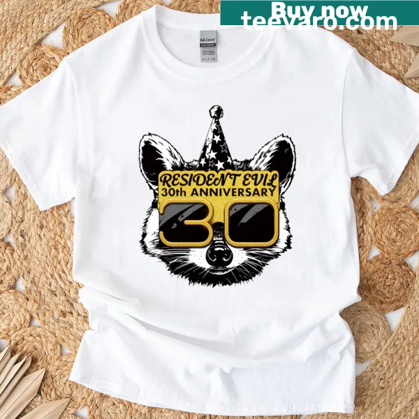 Mr. Raccoon from Resident Evil on a playful T-shirt