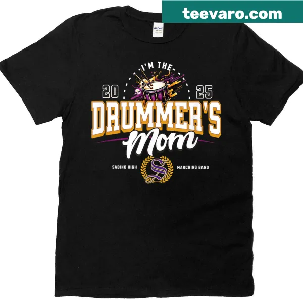 T-shirt with bold typography featuring the word 'Sabino' for drummers