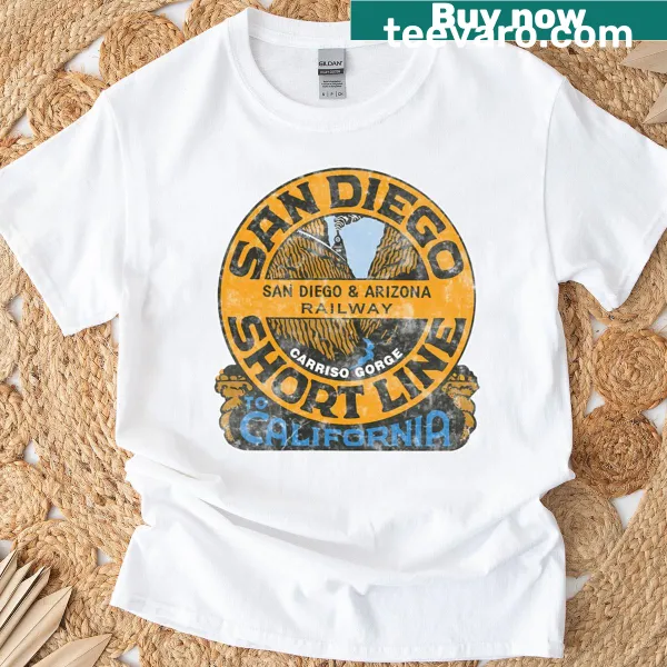 Distressed vintage logo t-shirt of San Diego Arizona Shortline Railway