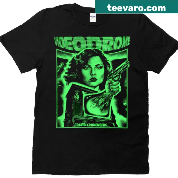 Vintage-style horror movie t-shirt for Halloween with a spooky graphic.